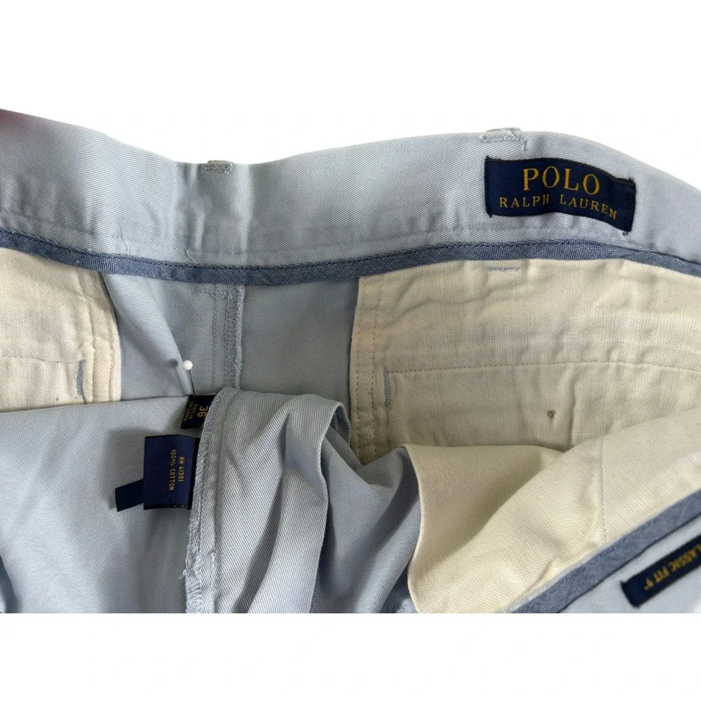 Polo Ralph Lauren Authentic Classic Fit Chino Shorts Mens 36 Gray Twill‎ Cotton